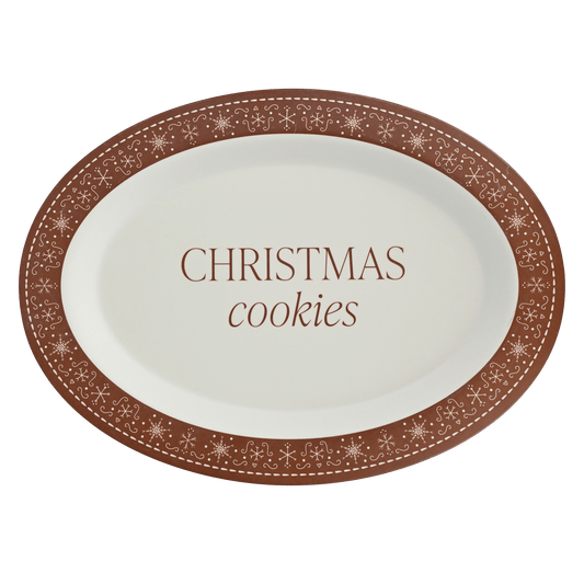 Gingerbread Oval Christmas Cookie Tray