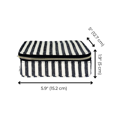 Large Pill Travel Case with Individual Daily Pill Organizer – Striped