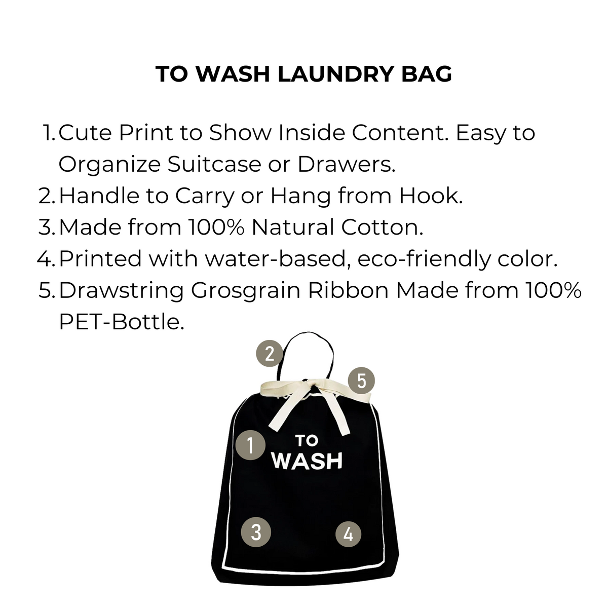 To Wash Laundry Bag – Black