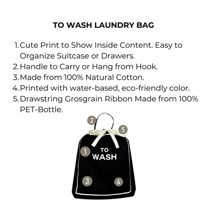 To Wash Laundry Bag – Black