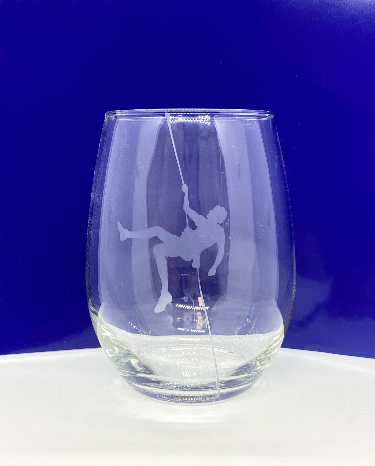 Rock Climbing Etched Glass