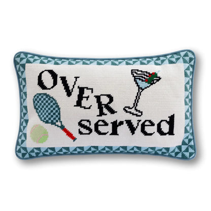 Overserved Needlepoint Pillow