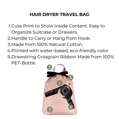 Hair Dryer Travel Bag – Pink/Blush