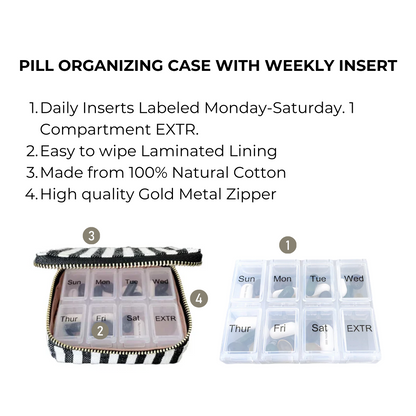 Weekly Pill Organizer Case – Small – Striped