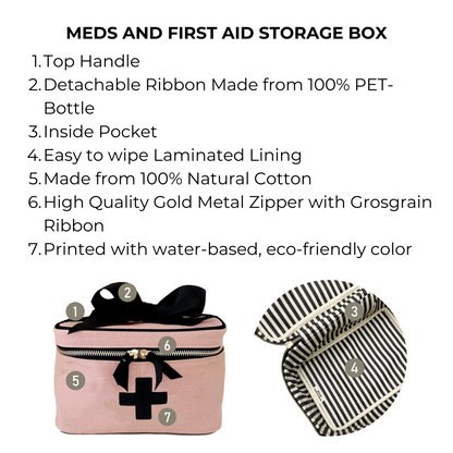 Meds and First Aid Storage Box – Pink/Blush