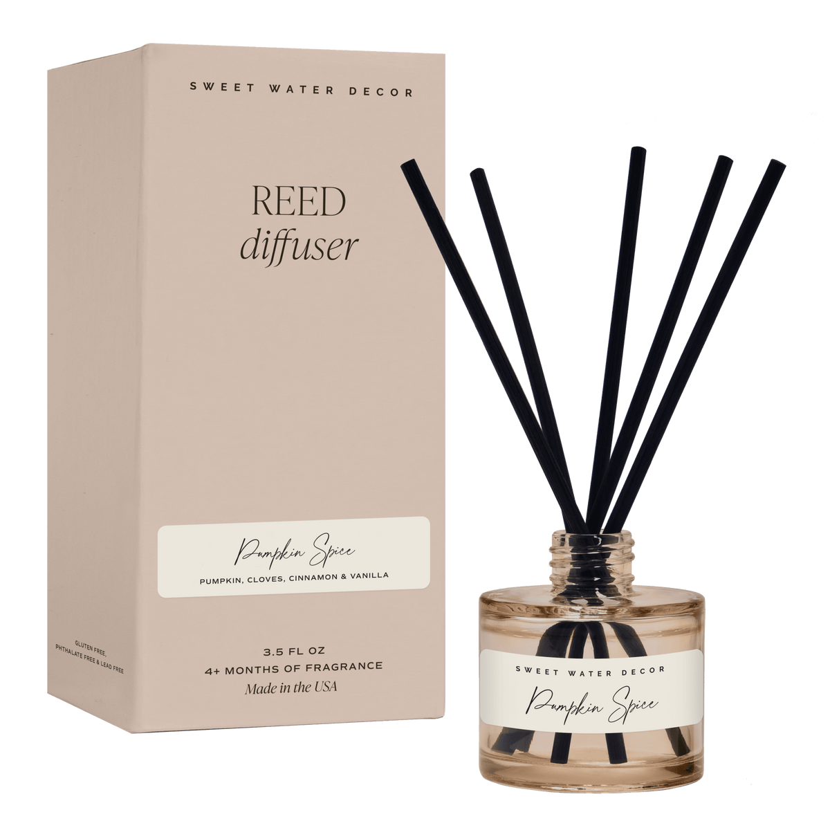 Pumpkin Spice Tinted Glass Jar Reed Diffuser