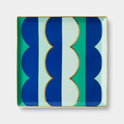 OCTAEVO Riviera Wave Ceramic Tray - Blue