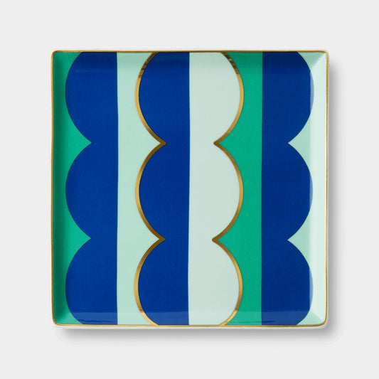 OCTAEVO Riviera Wave Ceramic Tray - Blue