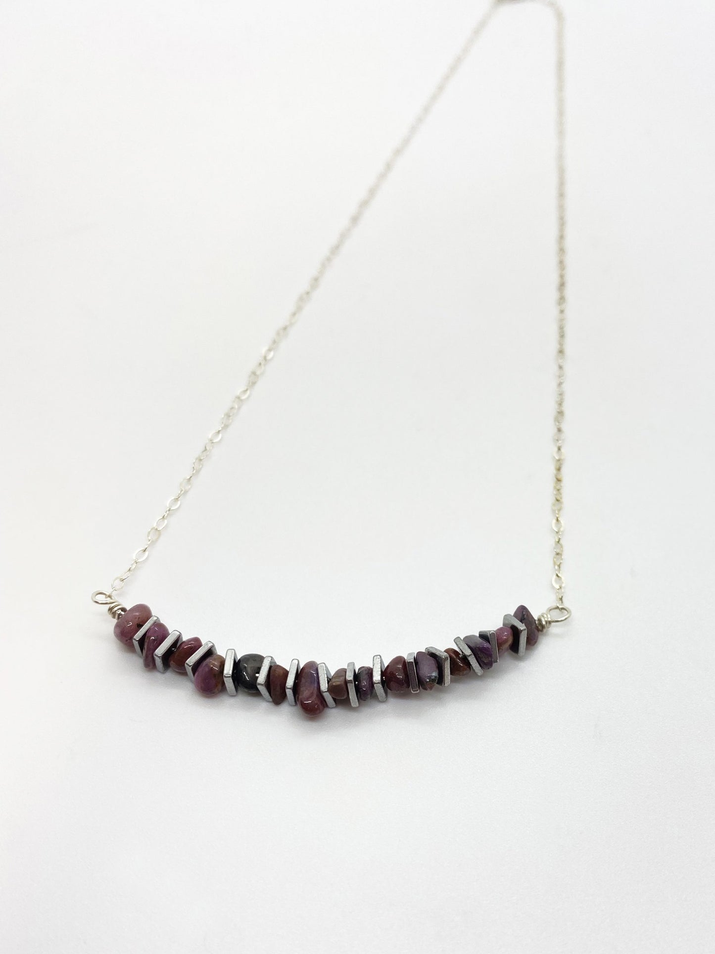 ruby natural stone necklace