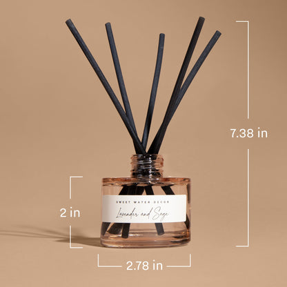 Stress Relief Blue Tinted Glass Jar Reed Diffuser