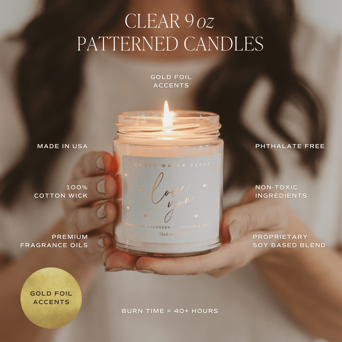 Sunday Brunch Soy Candle - Clear Patterned Jar - 9 oz