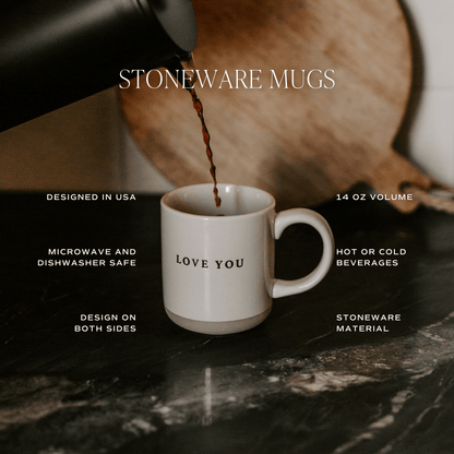 Green Trees 14 oz Cream Stoneware Coffee Mug