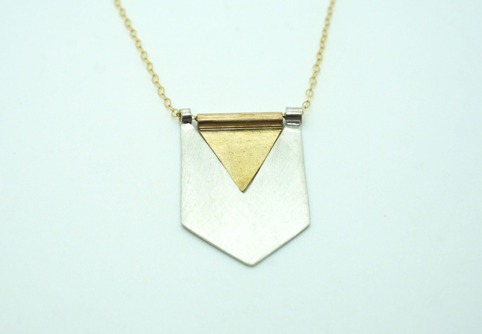 Silver Gold flag pendant necklace