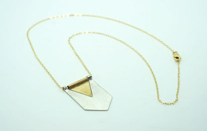 Silver Gold flag pendant necklace