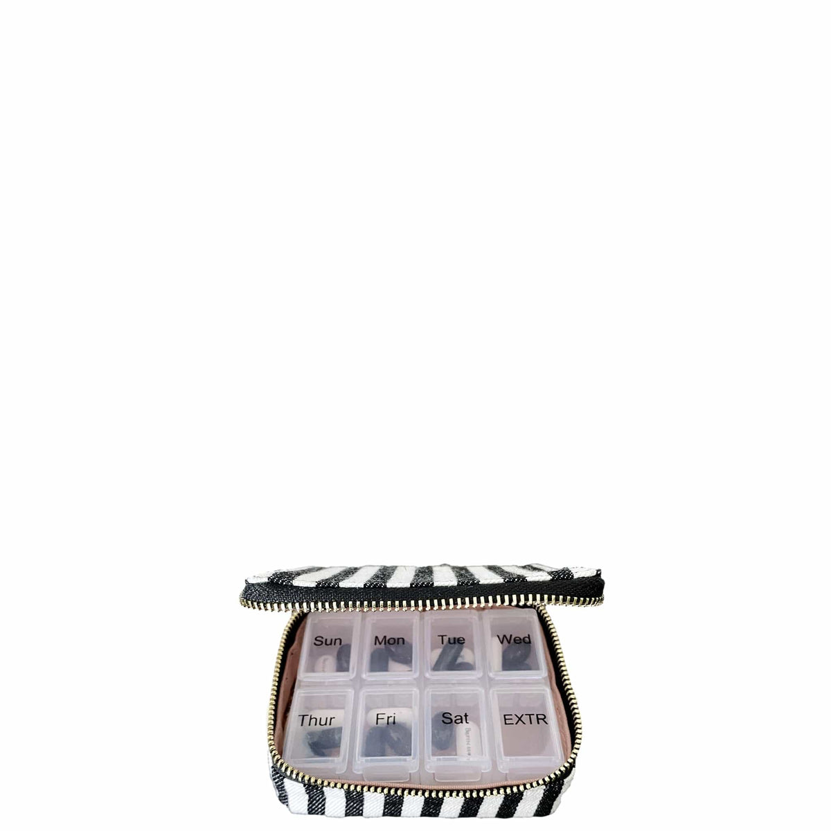 Weekly Pill Organizer Case – Small – Striped