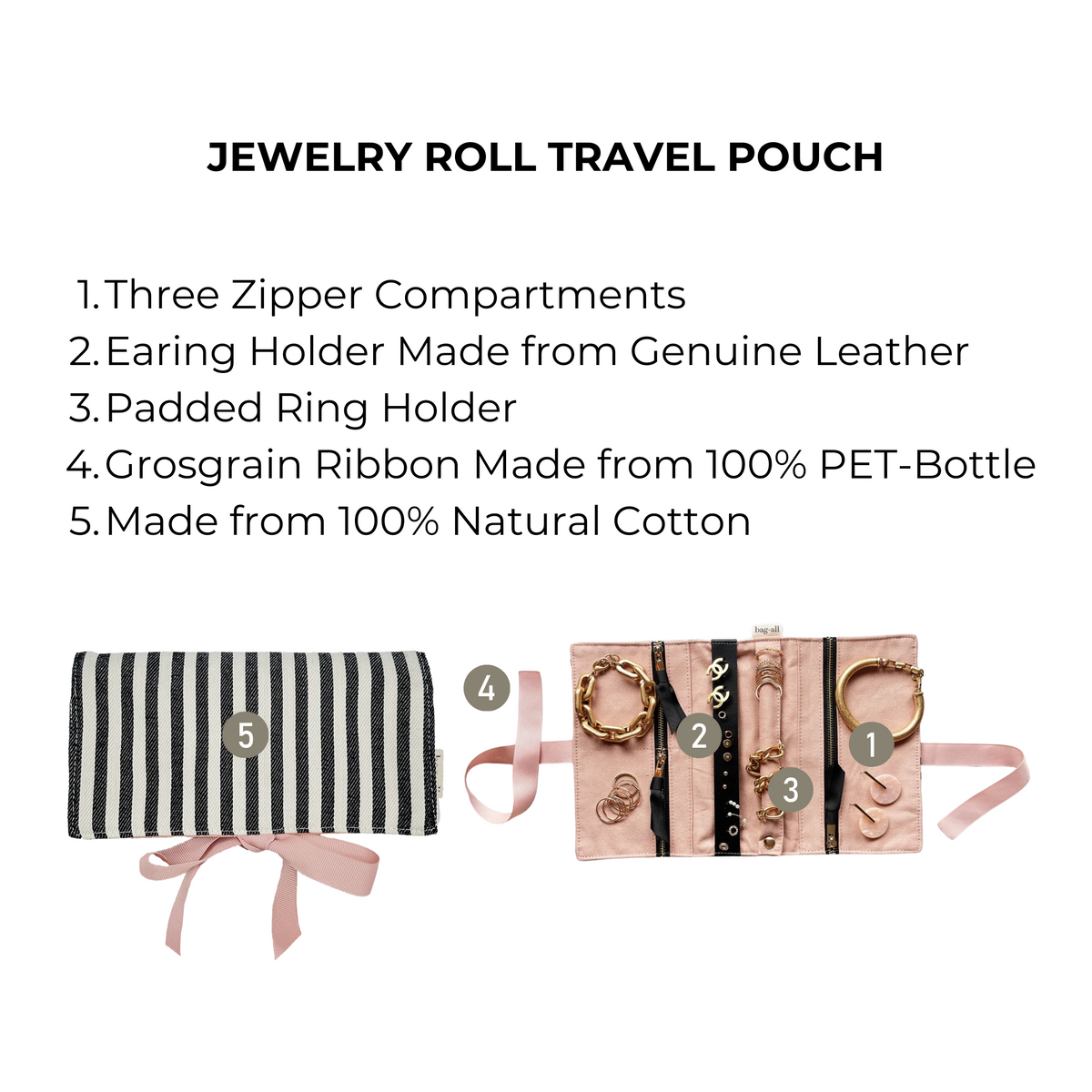 Couture Jewelry Roll, Medium – Striped