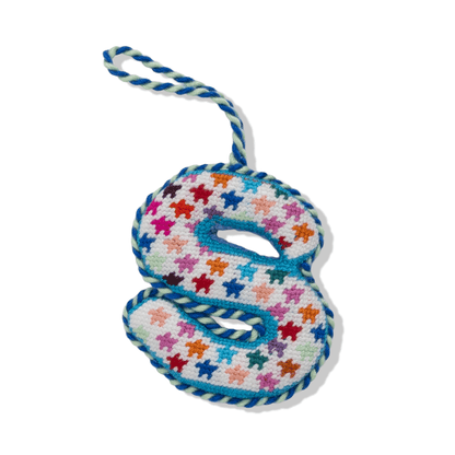 Needlepoint Monogram Ornament - S