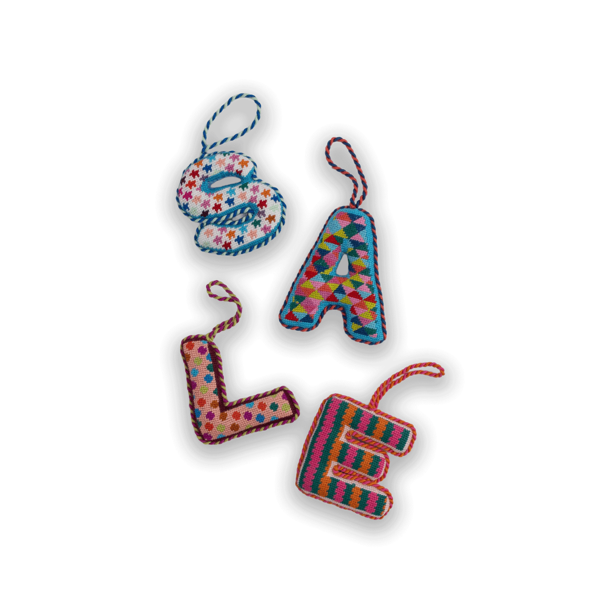 Needlepoint Monogram Ornament - L