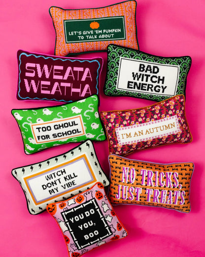 Too Ghoul Needlepoint Pillow