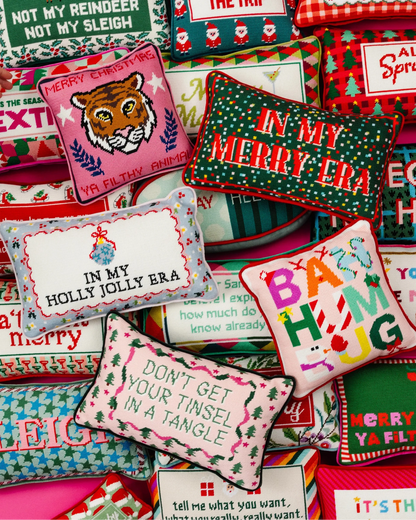 Bah Humbug Needlepoint Pillow
