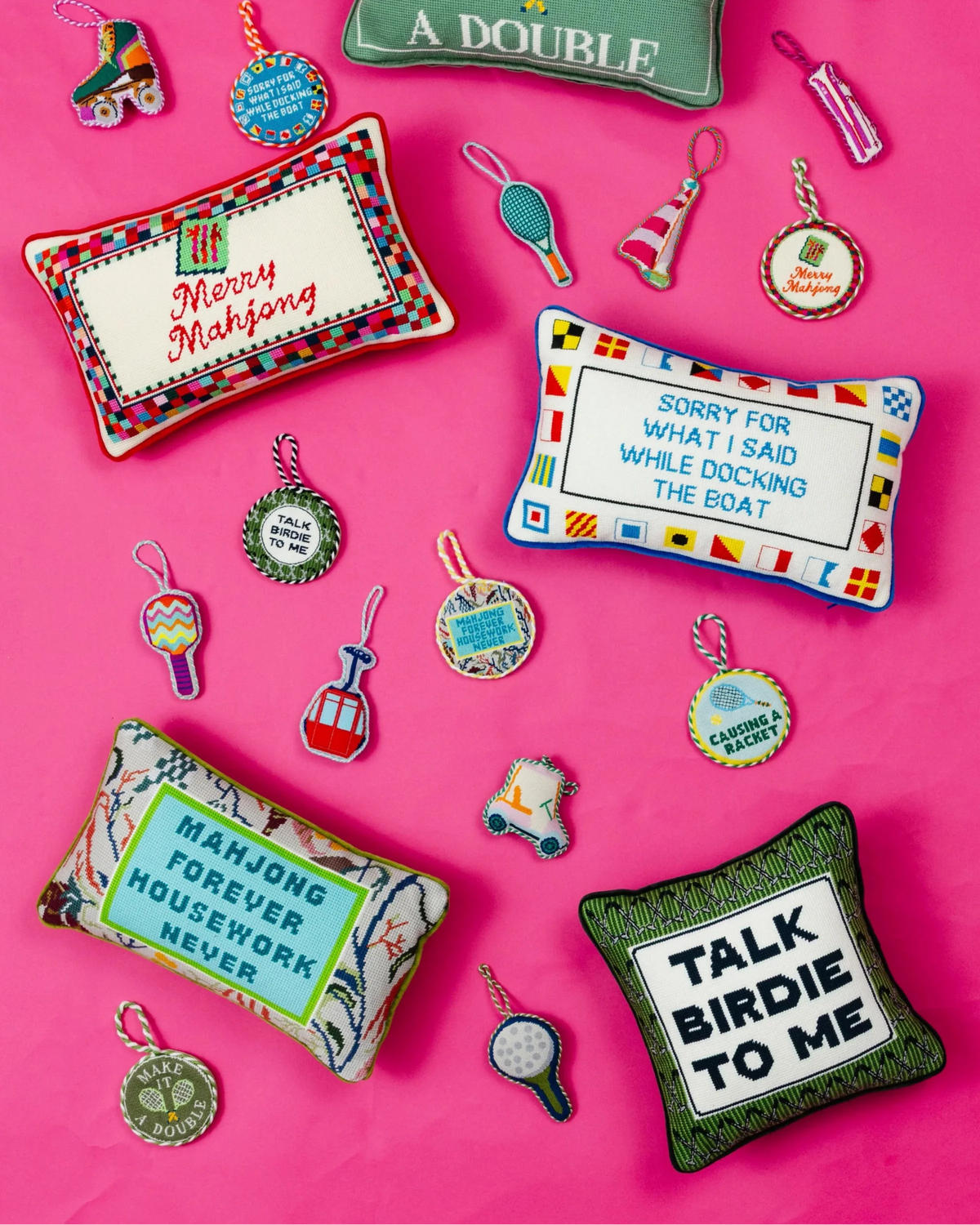 Talk Birdie To Me Needlepoint Pillow