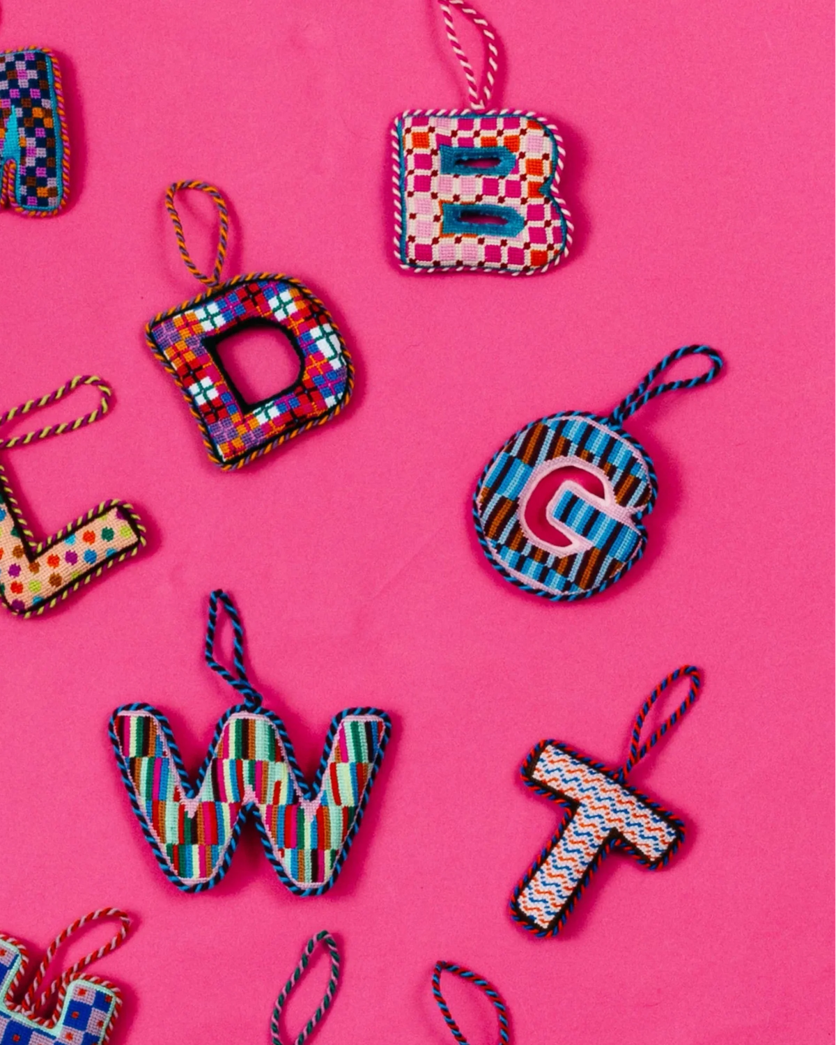 Needlepoint Monogram Ornament - G
