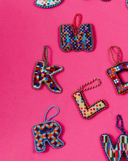 Needlepoint Monogram Ornament - K