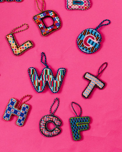 Needlepoint Monogram Ornament - T