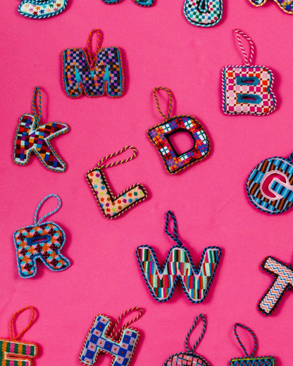 Needlepoint Monogram Ornament - L