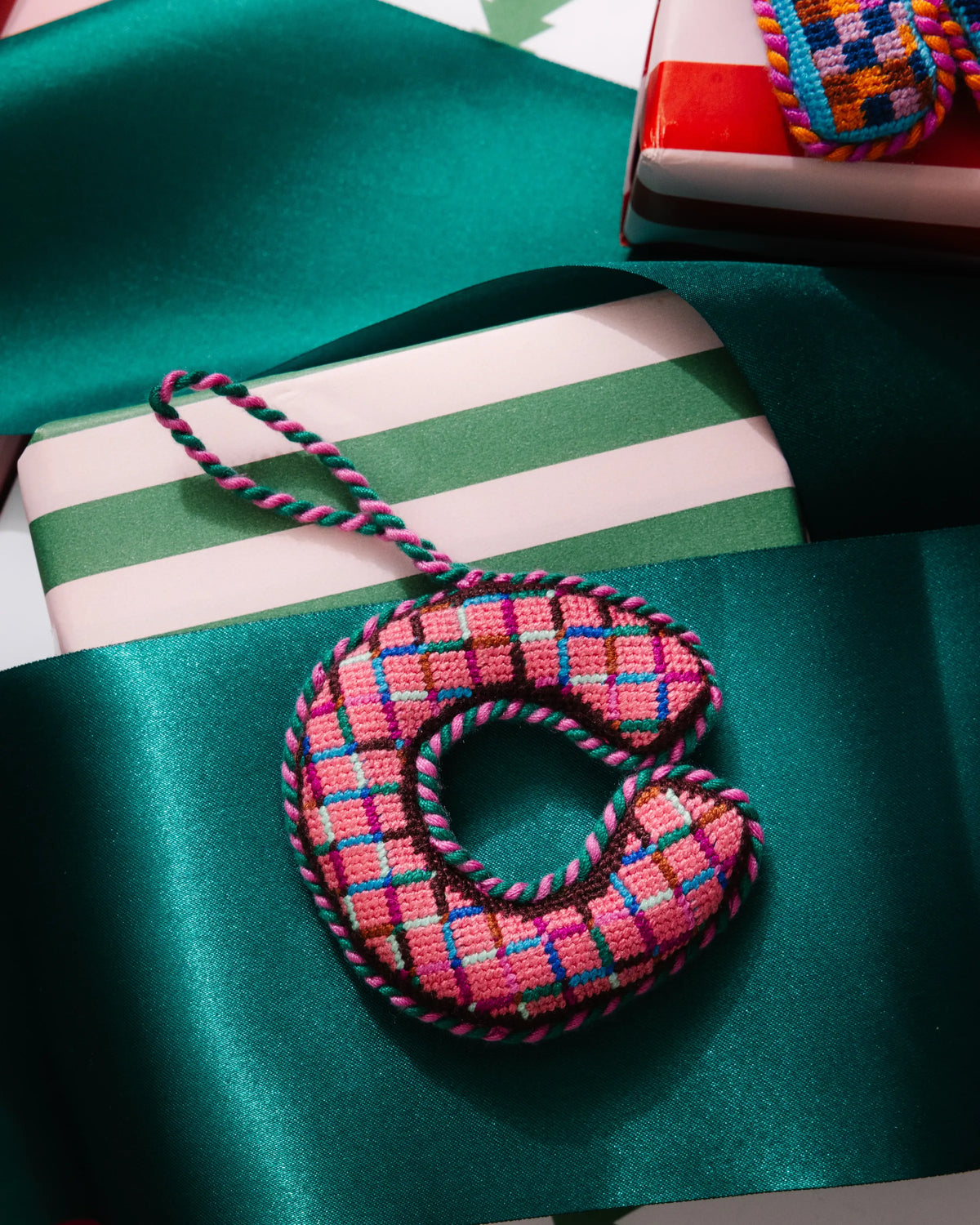 Needlepoint Monogram Ornament - C
