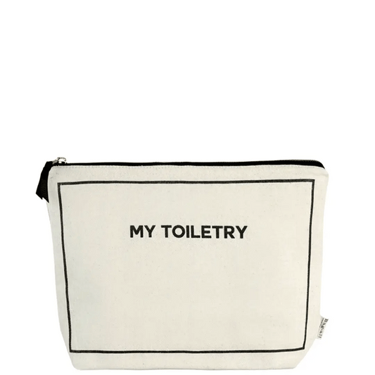 Toiletry Pouch with Coated Lining – Cream