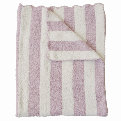Pink Stripe Plush Blanket