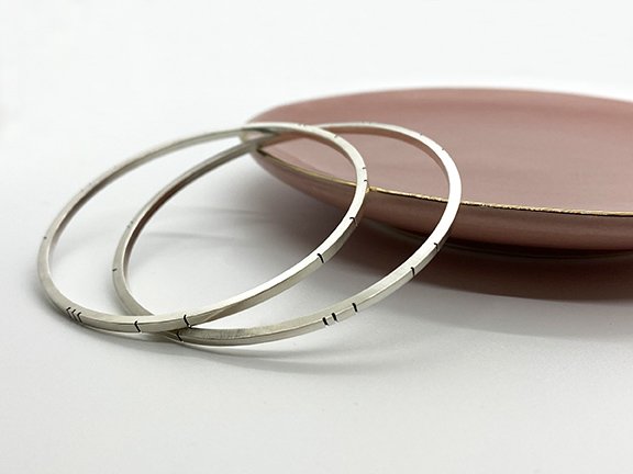 Linear Essentials Silver Bangle Bracelet