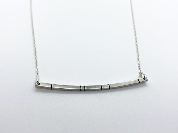 Linear Essentials Silver Bar Necklace