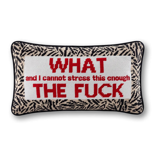 WTF Needlepoint Pillow