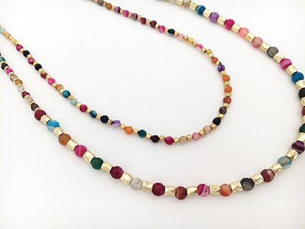 Colorful Agate Double Strand Necklace