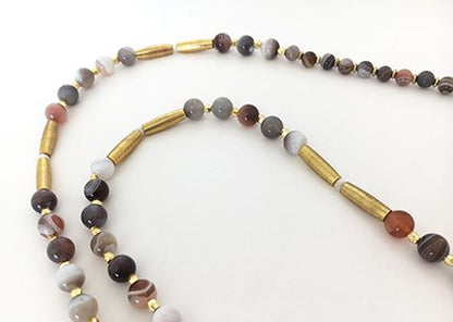 Botswana Agate Tassel Necklace