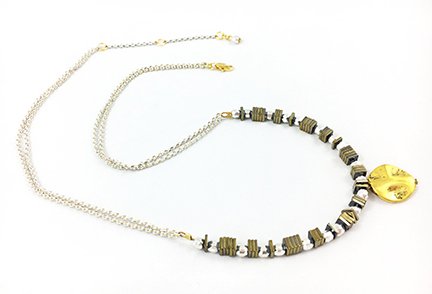 Silver & Gold Hematite Necklace