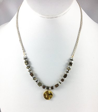 Silver & Gold Hematite Necklace