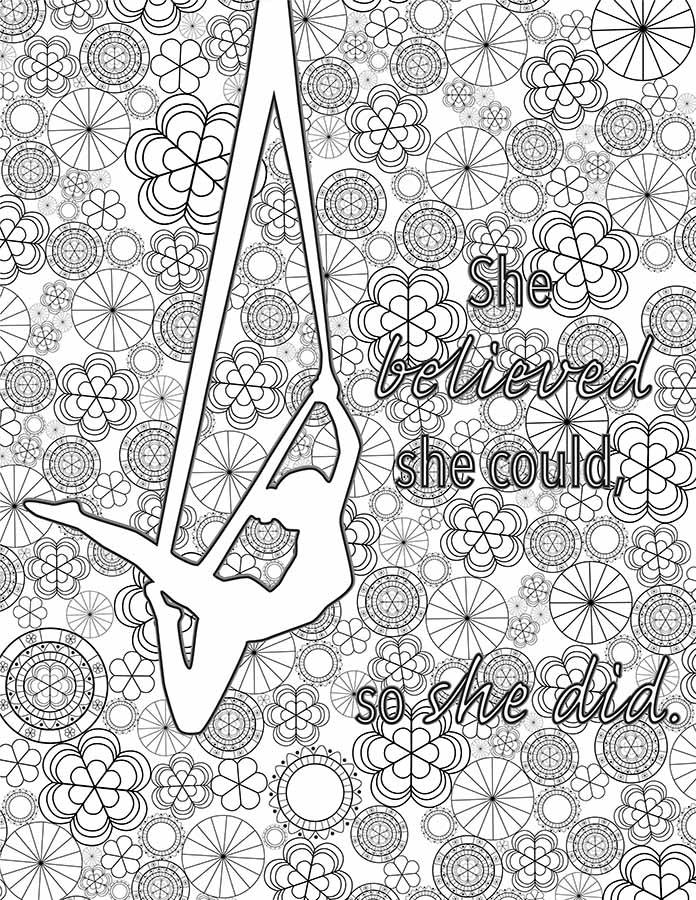 She Believed She Could Aerialist Coloring Page