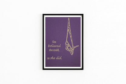 aerial hammock she believed she could quote foil print