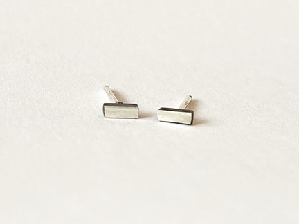 Petite Silver & Black Stick Earrings