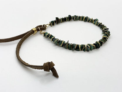 Raw Emerald slider adjustable bracelet