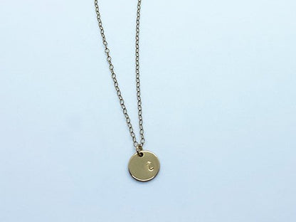Personalized Gold Initial Disc Necklace