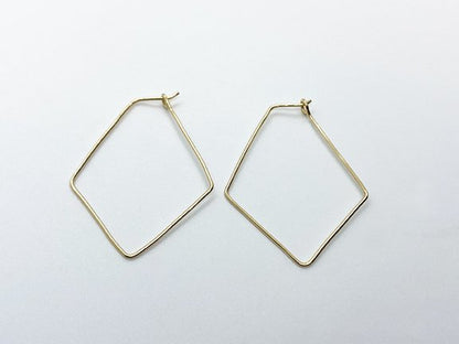 Delicate Gold Diamond Shaped Hoops