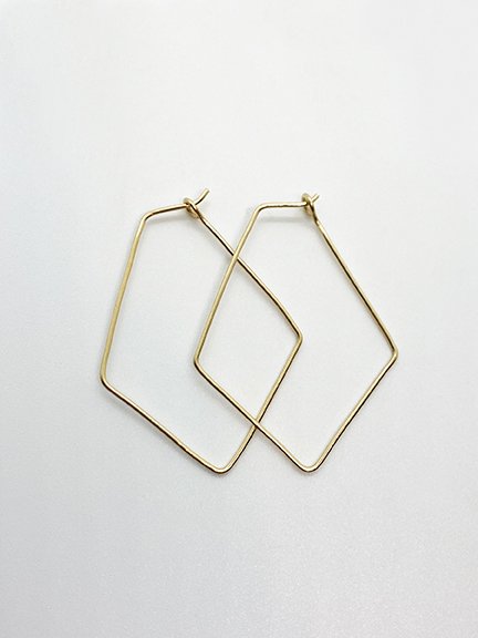 Delicate Gold Diamond Shaped Hoops