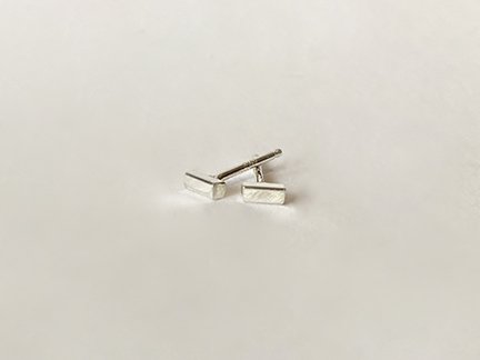 petite bar stick silver earring studs