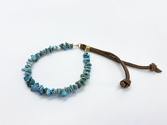 Turquoise Gold Adjustable slider bracelet