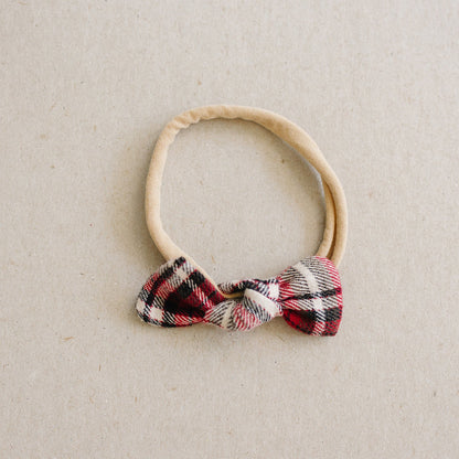 Red Plaid Hair Bow