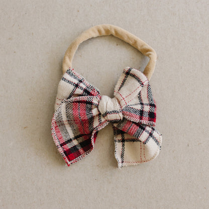 Red Plaid Hair Bow